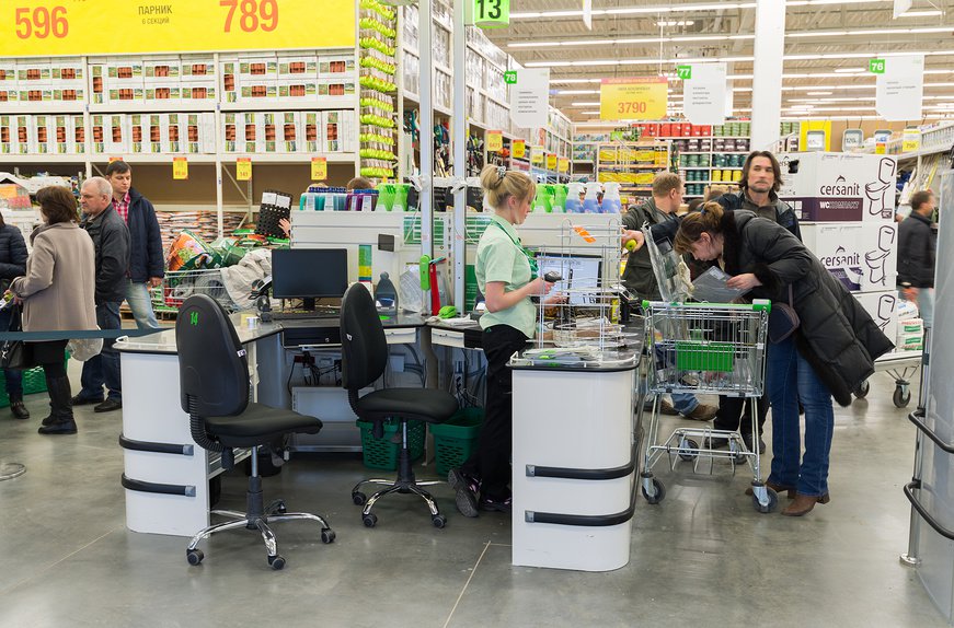 на кассе в тц