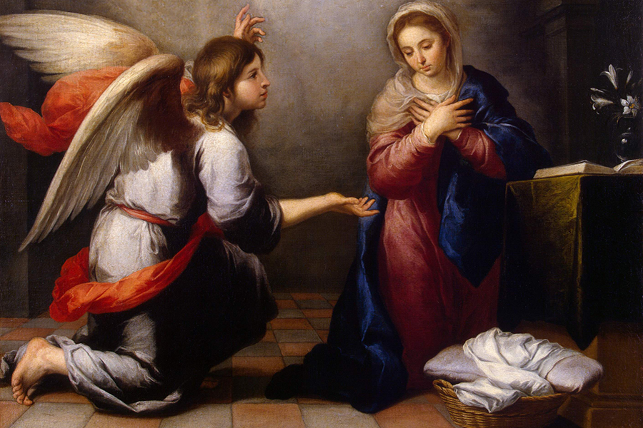 архангел Гавриил возвестил юной Деве Марии о будущем рождении по плоти от нее Иисуса Христа