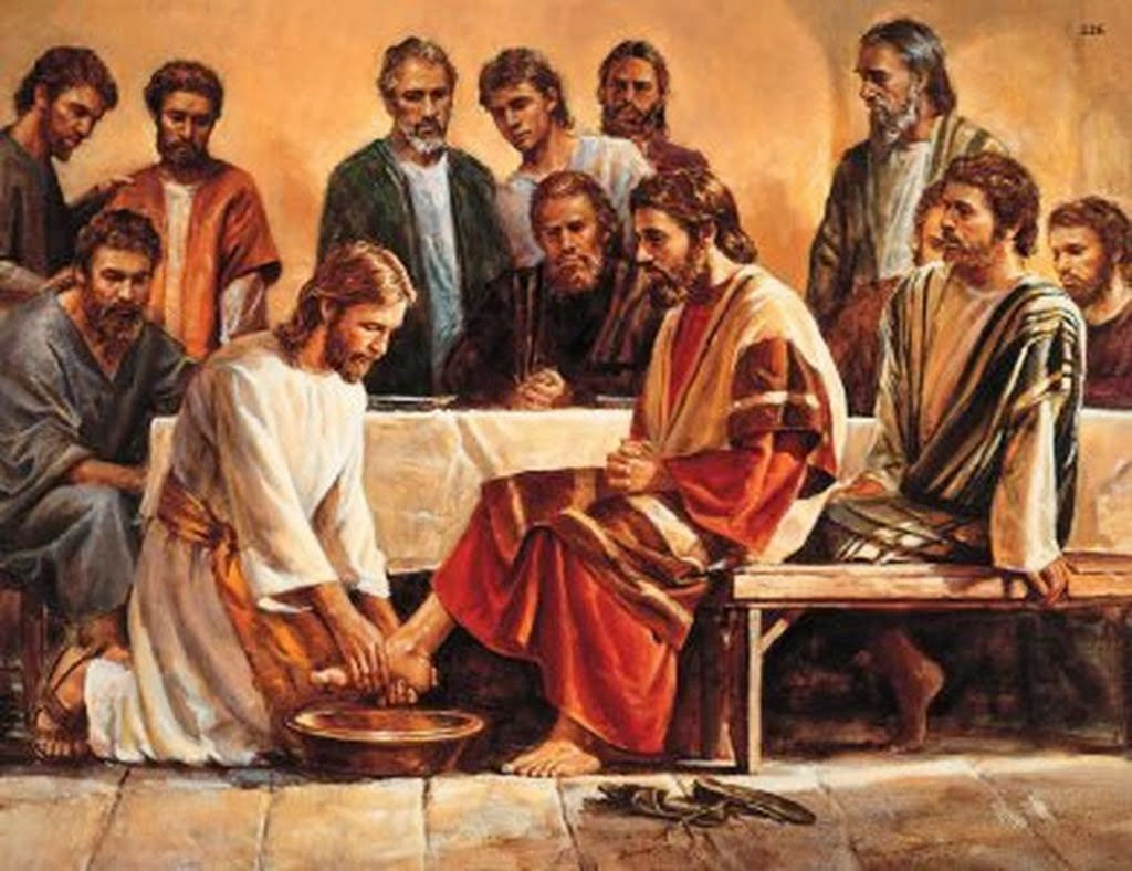 Иисус Христос омывает ноги ученикам