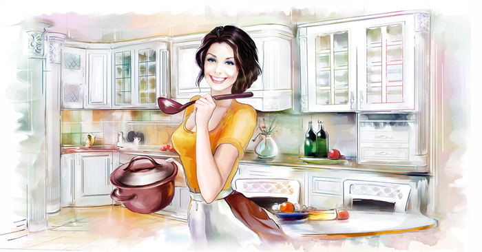 хозяйка на кухне